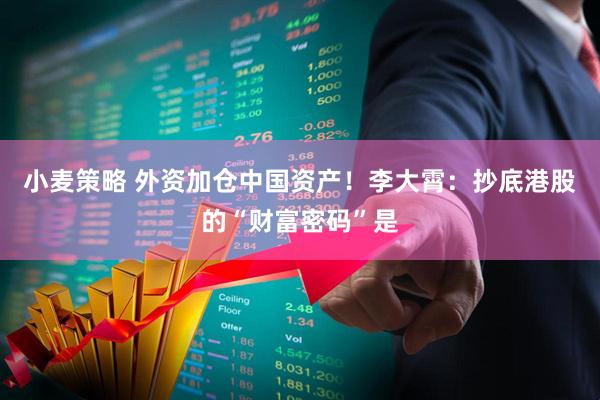 小麦策略 外资加仓中国资产！李大霄：抄底港股的“财富密码”是