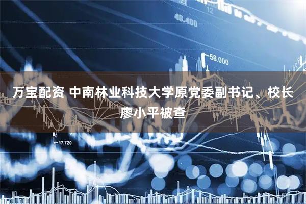万宝配资 中南林业科技大学原党委副书记、校长廖小平被查