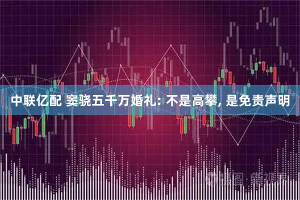 中联亿配 窦骁五千万婚礼: 不是高攀, 是免责声明