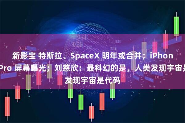 新影宝 特斯拉、SpaceX 明年或合并;iPhone 18 Pro 屏幕曝光;刘慈欣:最科幻的是,人类发现宇宙是代码